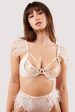 Phoenix Blush Mesh And Satin Feather Bra Online Sale