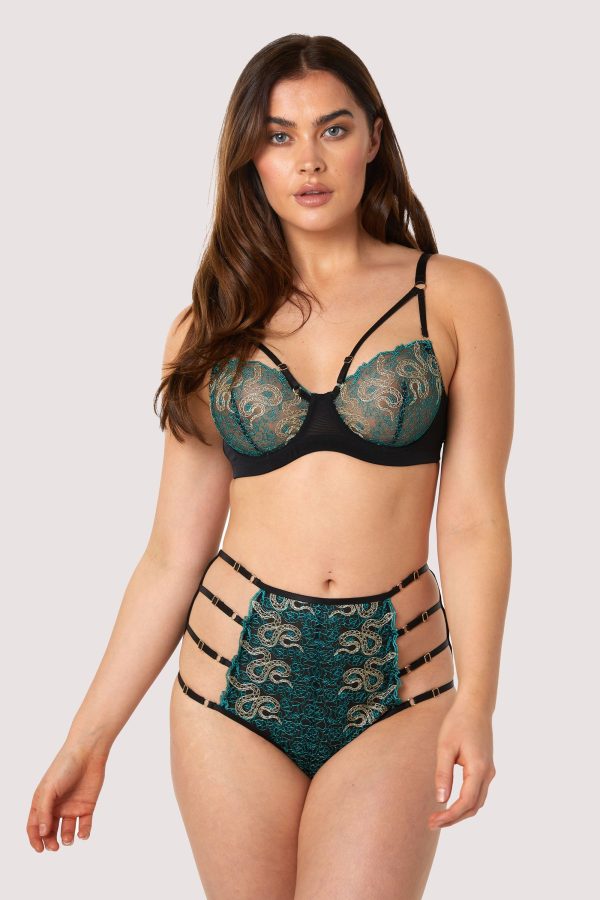 Dakota Green & Gold Snake Bra Fashion