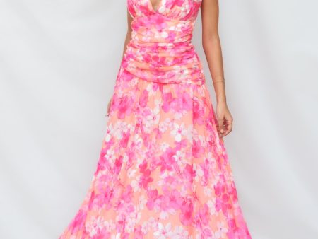 Yura Maxi Dress - Pink Floral Discount