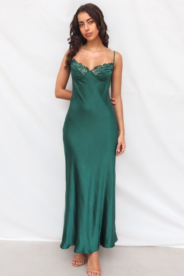 Alder Maxi Dress - Emerald For Sale