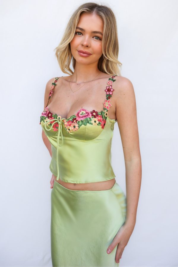 Holly Set Top - Green on Sale