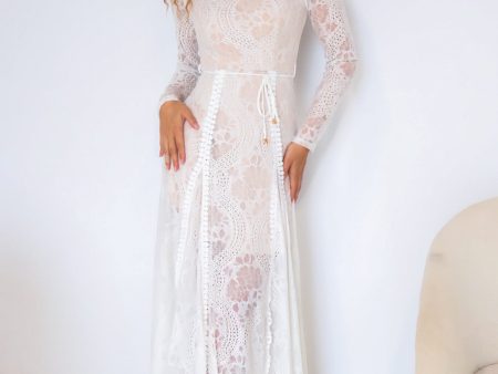 Tilly Lace Maxi Dress - White For Sale