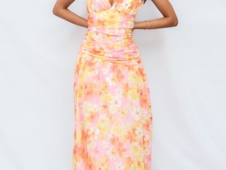 Yura Maxi Dress - Yellow Floral on Sale