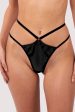 Maxine Black PVC Strap And Ring Detail Thong on Sale