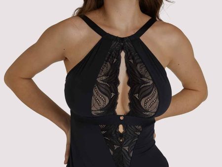 Indulgence Black Stretch Lace Body For Cheap