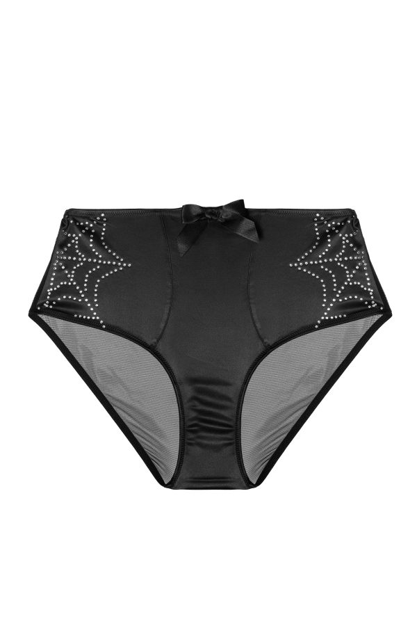 Annabelle Diamante Spiderweb Black High Waist Brief Online now