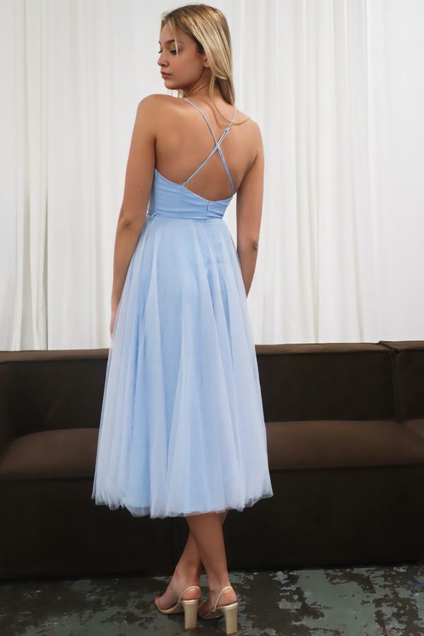 Cindy Tulle Midi Dress - Baby Blue Online Sale