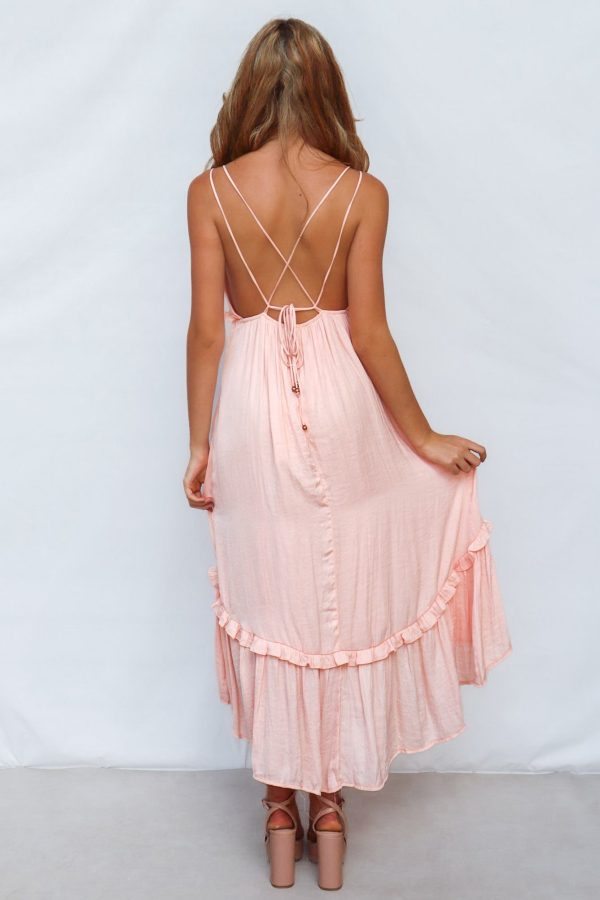 Wyoma Midi Dress - Peach Supply