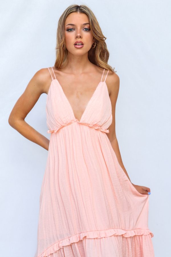 Wyoma Midi Dress - Peach Supply