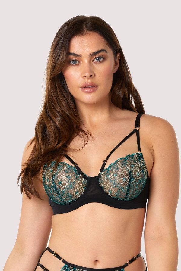 Dakota Green & Gold Snake Bra Fashion