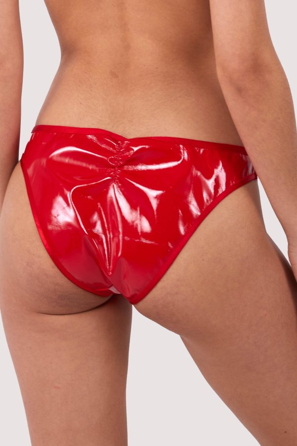 Maxine Red PVC Strap And Ring Detail Brief Online