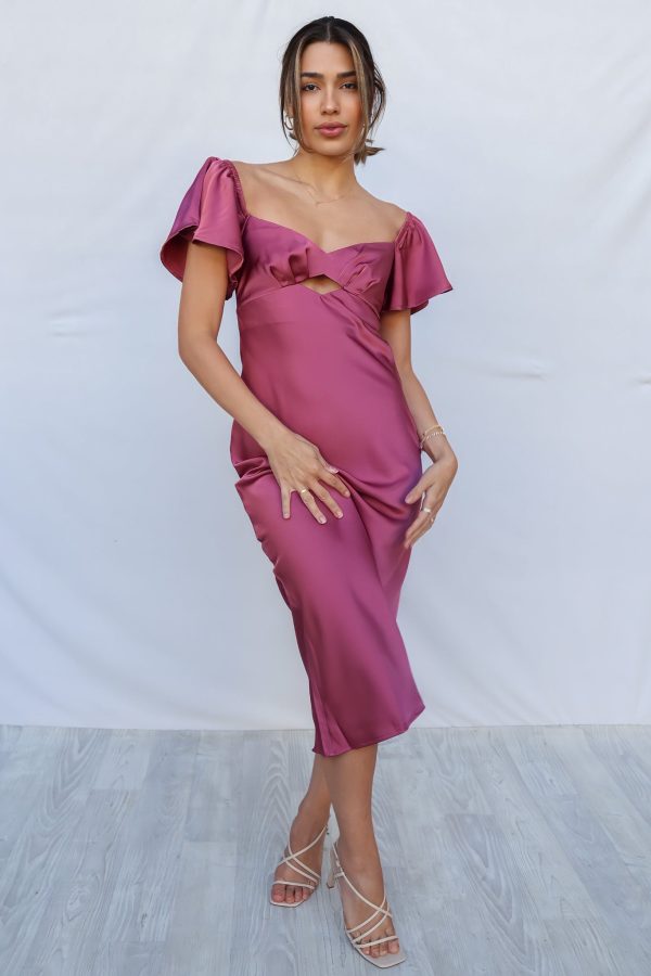 Tiara Midi Dress - Rose Pink Hot on Sale