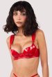 Maxine Red PVC Plunge Bra For Discount