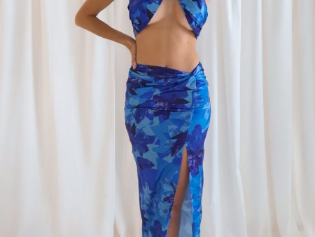 Kara Set Skirt - Blue Floral For Discount