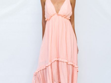 Wyoma Midi Dress - Peach Supply