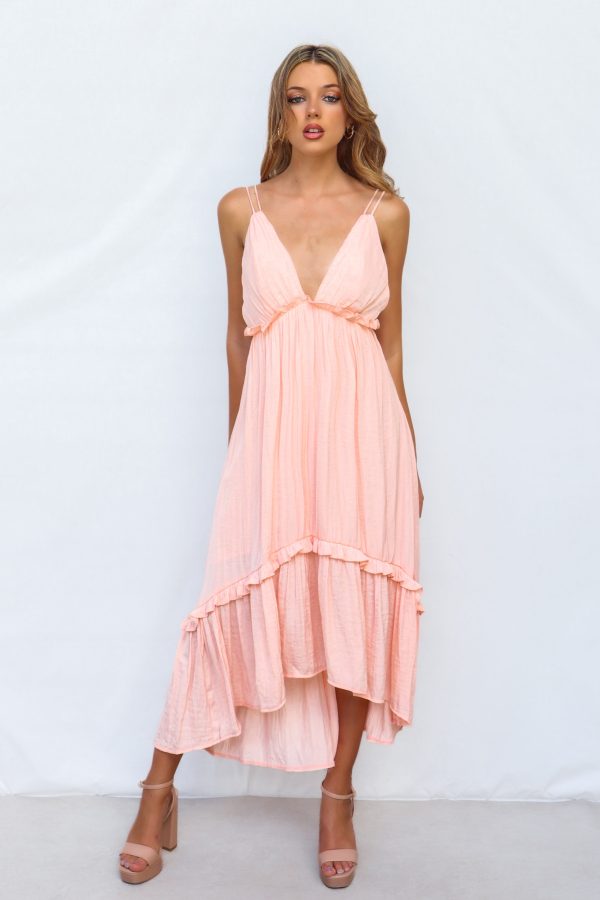 Wyoma Midi Dress - Peach Supply