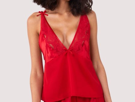 Cupid Pink And Red Love Hearts Cami Top & Shorts For Cheap