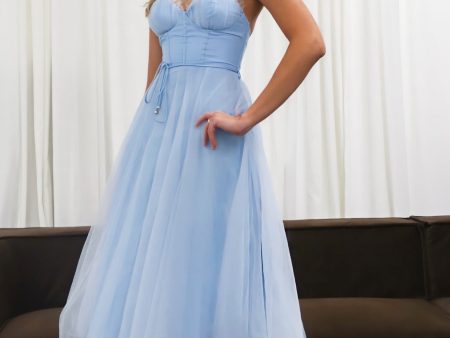 Cindy Tulle Midi Dress - Baby Blue Online Sale