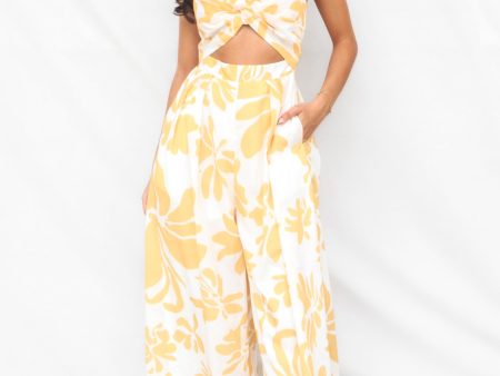 Lilly Jumpsuit - Yellow Print Discount