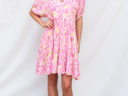 Vamika Mini Dress - Pink Floral For Discount