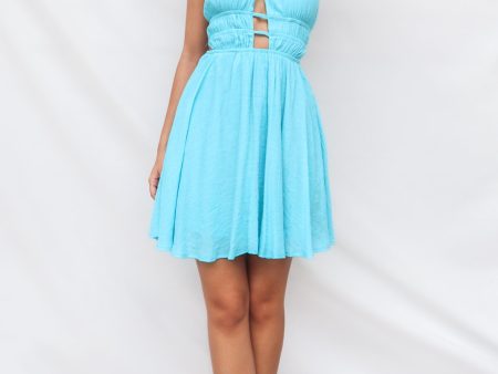 Cherish Mini Dress - Blue For Sale