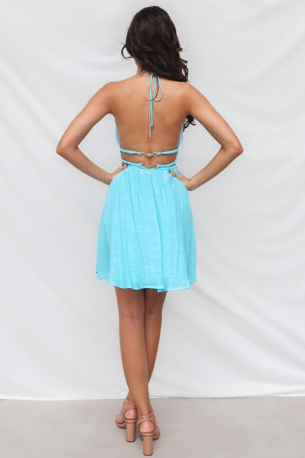 Cherish Mini Dress - Blue For Sale