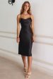 Brodie Satin Midi - Black For Discount