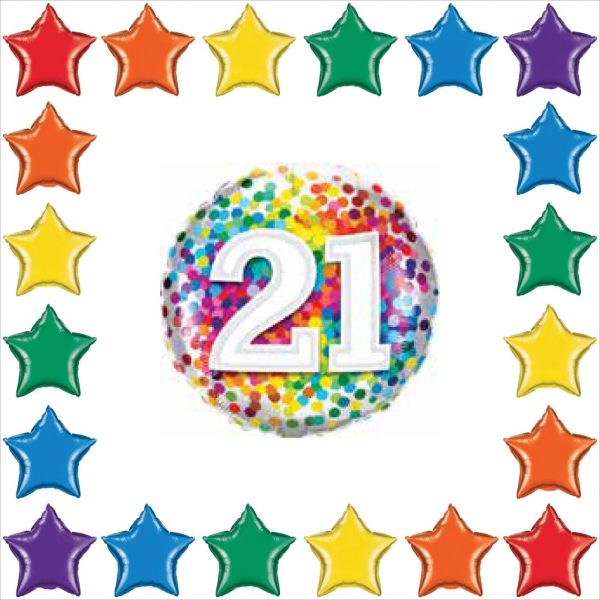 Rainbow Confetti 18in Mylar For Discount