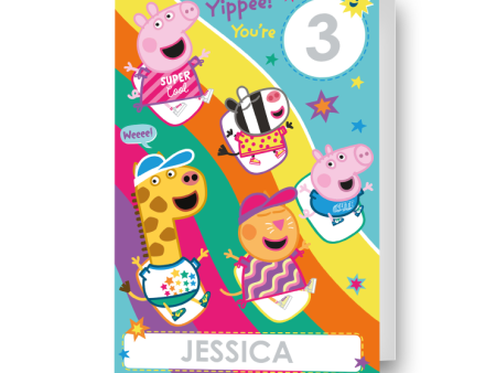 Peppa Pig Personalised Birthday Card With Sticker Sheet Hot on Sale