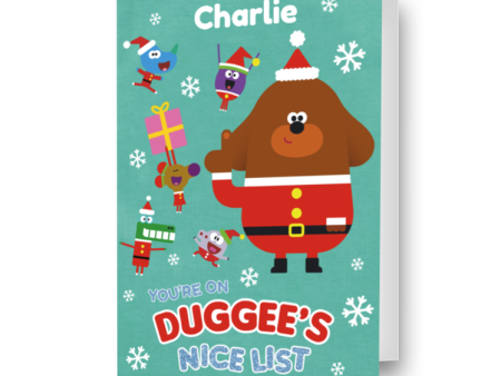 Hey Duggee Personalised  Nice List  Christmas Card on Sale