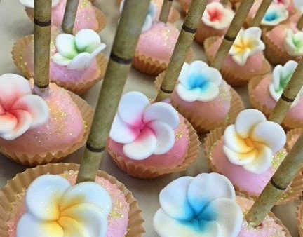 Luau Cake Pops, Plumeria flower cake pops Online