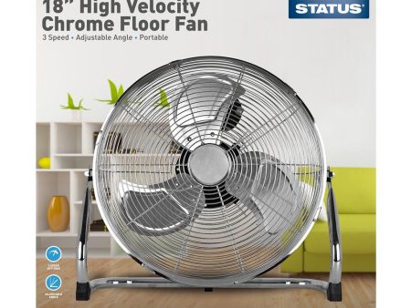 Status Portable 18 Inch Chrome Floor Fan, High Velocity Discount