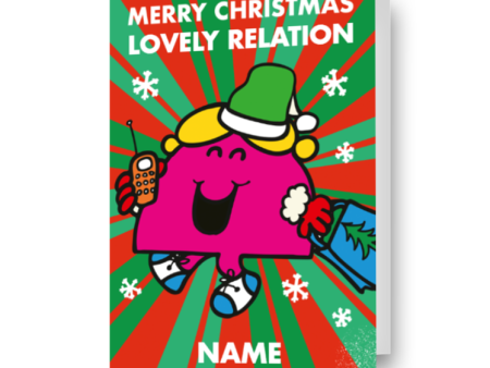 Mr Men & Little Miss Personalised Name Relation Christmas Card Sale