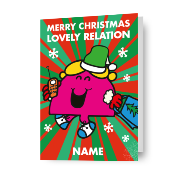 Mr Men & Little Miss Personalised Name Relation Christmas Card Sale