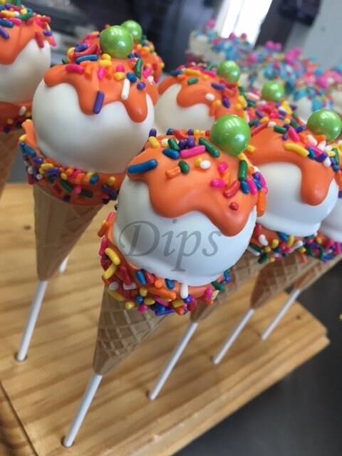 Orange Ice Cream Cone Cake Pops Supply