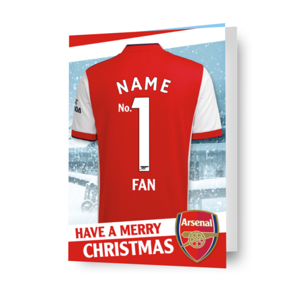 Arsenal FC Personalised Shirt Christmas Card Hot on Sale