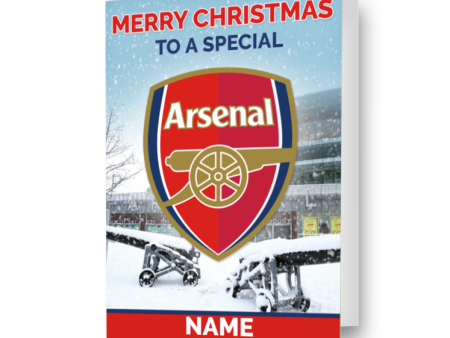 Arsenal FC Personalised Crest Christmas Card Online