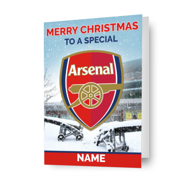 Arsenal FC Personalised Crest Christmas Card Online