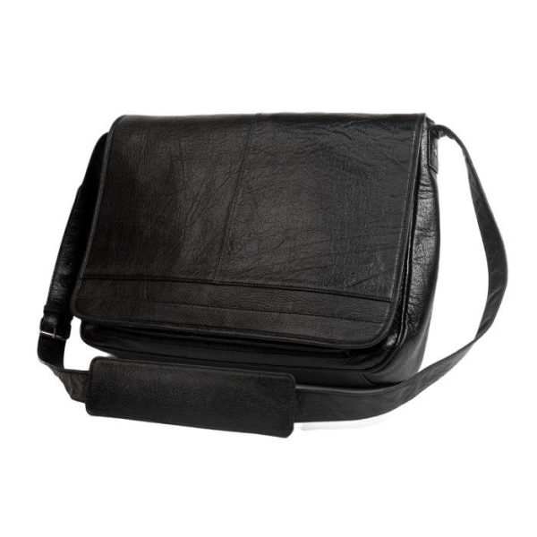 Leather Messenger Bag | Black Online