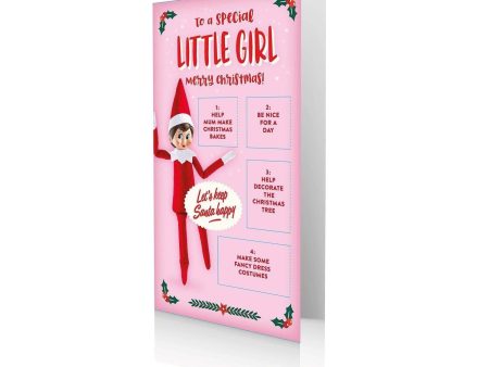 Elf On The Shelf Little Girl Christmas Card For Discount