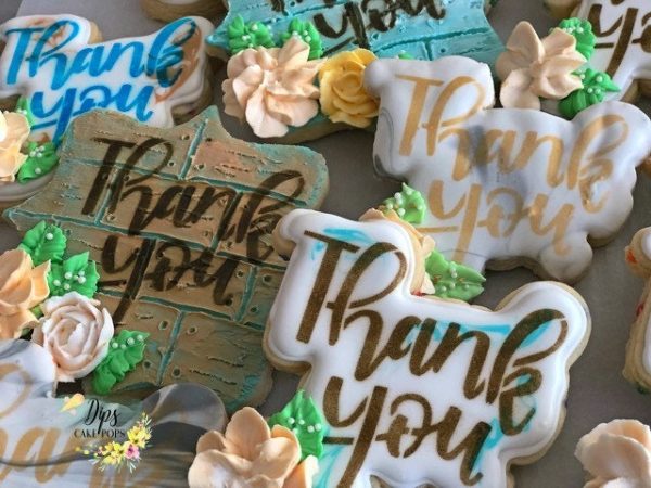 16  Thank you cookies, Sugar cookies, decorated cookies Online Sale