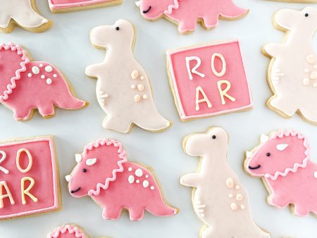 Pink or Green Dinosaur Sugar Cookie Set Online