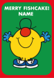 Mr Men & Little Miss Personalised  Merry Fishcake!  Christmas Card Online now