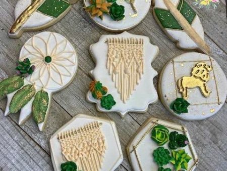 16 Boho Succulent cookies, Sugar Cookies, decorated cookies Online now