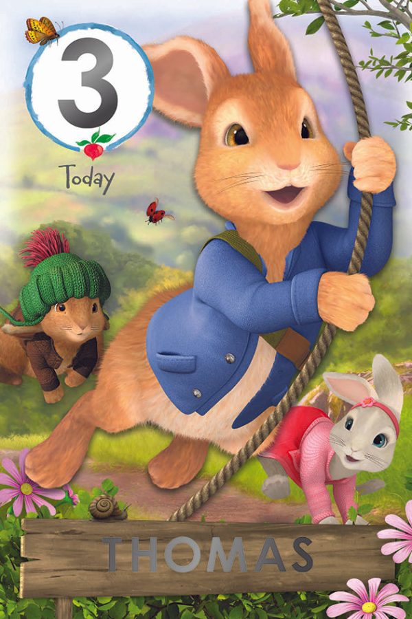 Peter Rabbit Personalised Birthday Card With Sticker Sheet on Sale