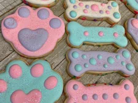 16 cookies, Paw print cookies, Dog Bone cookies Sale