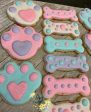 16 cookies, Paw print cookies, Dog Bone cookies Sale