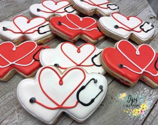 16 Travel Cookies, Heart cookies, Stethoscope cookies, Off to college cookies, Nursing school cookies, Nurse cookies, Luggage cookies Online now