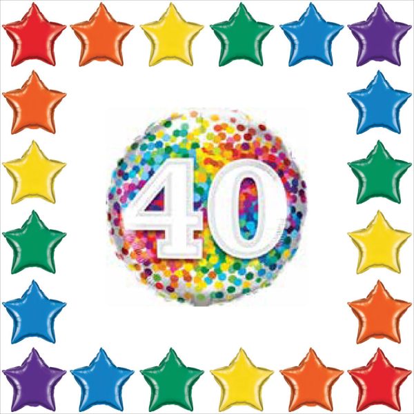 Rainbow Confetti 18in Mylar For Discount