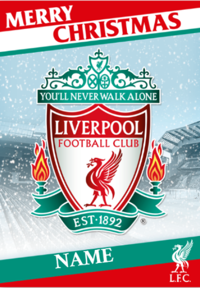 Liverpool FC Personalised  Christmas Card Sale